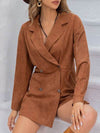 Lapel Collar Long Sleeve Romper