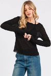Mittoshop Lettuce Hem Boat Neck Long Sleeve Blouse