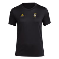 adidas Womens Size Short Sleeve Pre-Game T-Shirt Black/Columbus Crew Small Tall