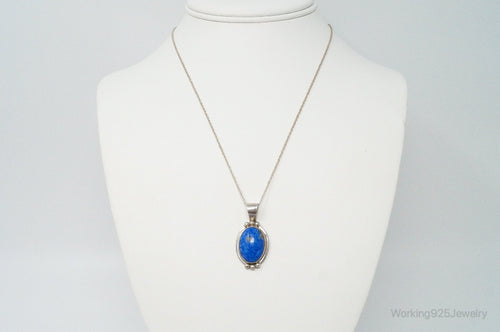 VTG Native American Jason Livingston Lapis Lazuli Sterling Silver Necklace