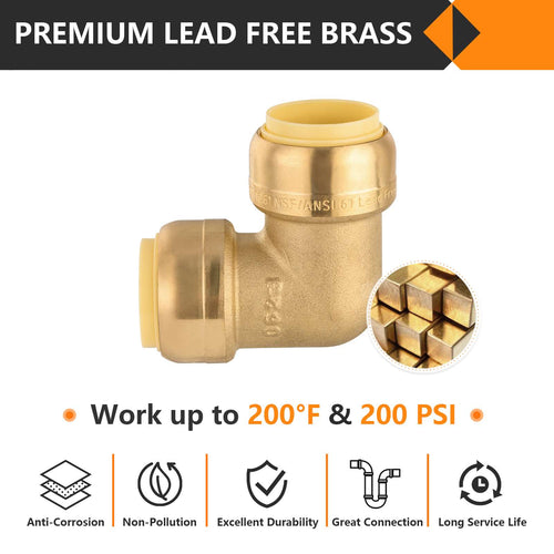 Pro 10-Pack 1/2" Push Fit Elbows
