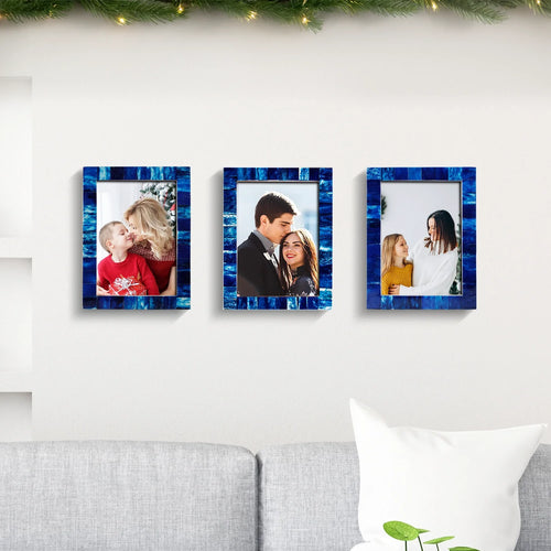 Blue Picture Frame Set of 3 | Classic Collection | Fits 5x7 Photos