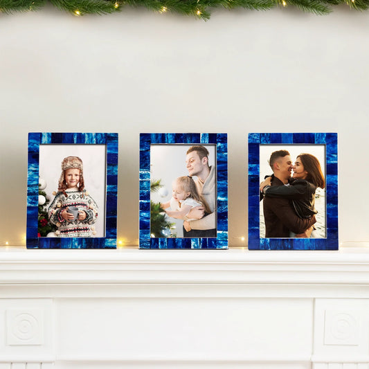 Blue Picture Frame Set of 3 | Classic Collection | Fits 5x7 Photos