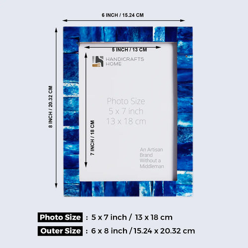 Blue Picture Frame Set of 3 | Classic Collection | Fits 5x7 Photos