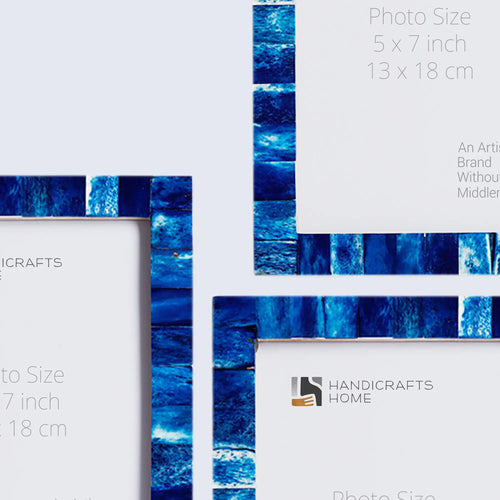 Blue Picture Frame Set of 3 | Classic Collection | Fits 5x7 Photos
