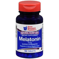 GNP Melatonin Tablets, 5 mg, Unit Dose (UD), 100 Count (10 x 10 Blister Packs)