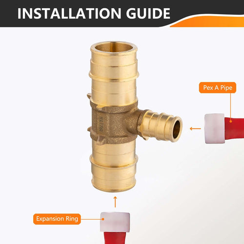 30 Pcs PEX A Expansion 1" x 1" x 1/2" PEX Expansion Reducing Tee Wholesale
