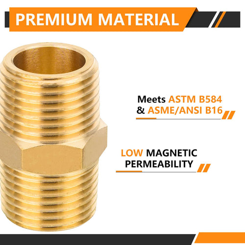 30 Pcs 3/8" Male NPT Brass Hex Connector