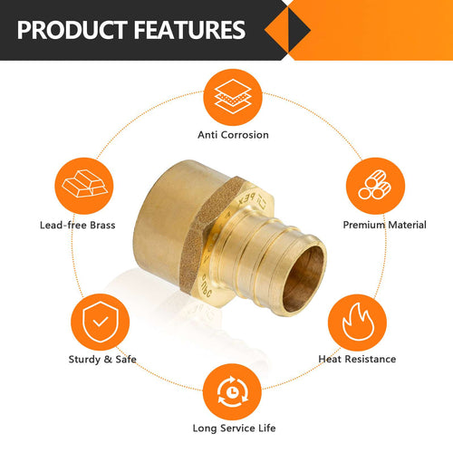30 Pcs PEX-B Crimp 3/4" PEX x 1/2" Female Threaded Adapter (Lead Free)