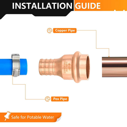 30 Pcs 3/4" Press Copper x 3/4" PEX Crimp Adapter (Lead Free)