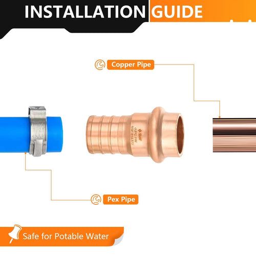 30 Pcs 1/2" Press Copper x 3/4" PEX Crimp Adapter (Lead Free)