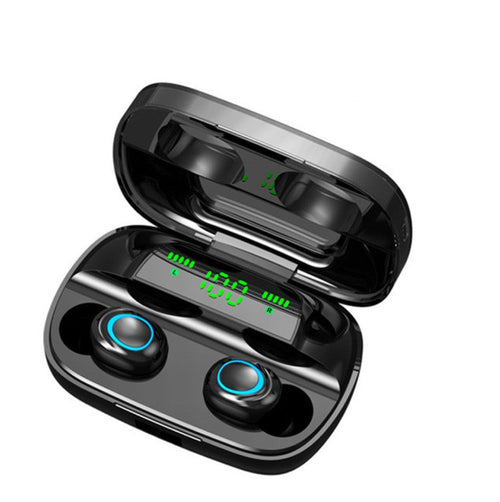 STEVVEX 3500mAh LED Bluetooth Wireless Earphones Headphones Earbuds TWS Touch Control Sport Headset Noise Cancel Earphone Headphone
