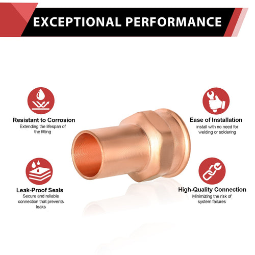 1/2" FTG Press x 1/2" Female Threaded Copper Street Adapter (Lead Free)
