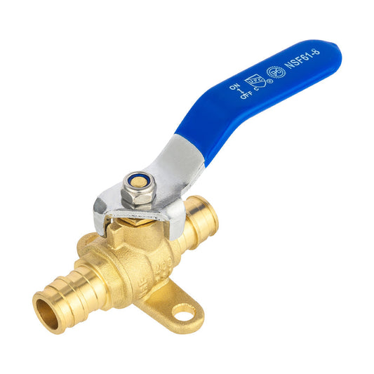 3/4" PEX Expansion Drop Ear Ball Valve, Blue (Lead Free) Plumbingsell