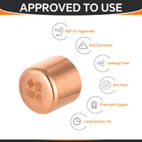 30 Pcs 1/2" Solder Copper Pipe End Cap (Plug) at Wholesale Price
