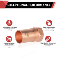 30 Pcs 3/4" FTG Press x 1/2" Female Threaded Street Copper Adapter (Lead Free)
