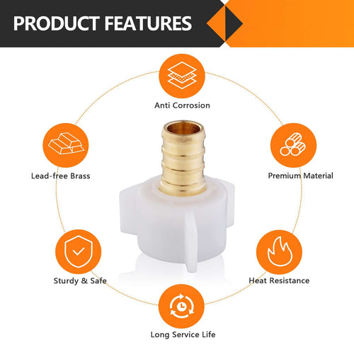 30 Pcs PEX-B Crimp 3/4" x 3/4" Female NPT Swivel Adapter (Lead Free)