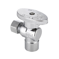 1/2" Sweat x 3/8" OD Compr. Angle Stop Valve, 1/4 Turn (Lead Free)