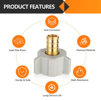 30 Pcs PEX-B Crimp 1/2" x 1/2" Female NPT Swivel Adapter (Lead Free)