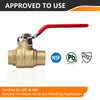 1/2" Sweat Ball Valve, Red (Lead Free)