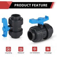 10 Pcs 1-1/4" PVC True Union Ball Valve SCH 40/80