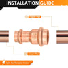 30 Pcs 3/4" x 1/2" Copper Press x Press Coupling NO Stop (Lead Free)