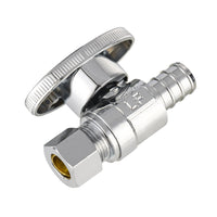 10 Pcs 1/2" PEX Crimp x 3/8" OD Compr. Straight Stop Valve, 1/4 Turn (Lead Free) Plumbingsell