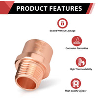 30 Pcs 3/4" C x 1/2" MNPT Copper Male Adapter at Wholesale Price