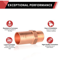 30 Pcs 1" FTG Press x 3/4" Male Threaded Copper Street Adapter (Lead Free)