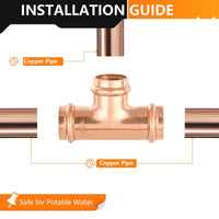 30 Pcs 1" Press Copper Tee (Lead Free)