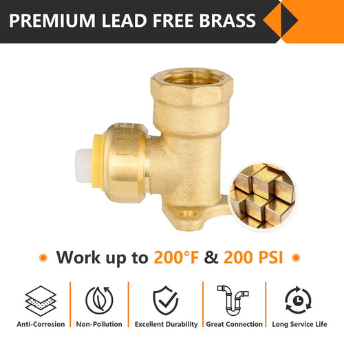 1/2" x 1/2" F Push Fit Female Drop Ear Elbow Plumbingsell