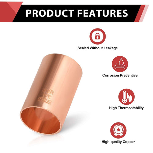 3/4" Copper Coupling, No Stop Plumbingsell