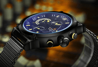 Men's Multifunction Analog Quartz Watches Waterproof Wrist Watch With Stainless Steel Mesh Band Excellent Design Perfect Gift