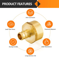 PEX-B Crimp 3/4" PEX x 1" Female Threaded Adapter (Lead Free) Plumbingsell