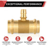 3/4" x 3/4" x 1/2" Copper Press x Copper Press x PEX Expansion Brass Tee (Lead Free)