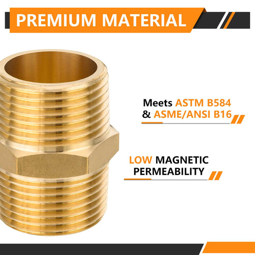 30 Pcs 3/4" Male NPT Brass Hex Connector