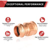 1" Press Copper x 1" Female Threaded Adapter (Lead Free)