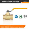 10 Pcs 1/2" FNPT Ball Valve, Yellow (Lead Free) Plumbingsell