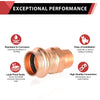 3/4" Press Copper x 1/2" Male Threaded Adapter (Lead Free)