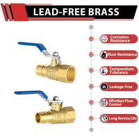 3/4" PEX-A Expansion X 3/4" FNPT Ball Valve, Blue (Lead Free) Plumbingsell