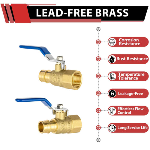 3/4" PEX-A Expansion X 3/4" FNPT Ball Valve, Blue (Lead Free) Plumbingsell