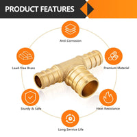 30 Pcs PEX-B Crimp 1/2" PEX x 1/2" PEX x 3/4" PEX Reducing Tee (Lead Free)