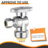 10 Pcs 1/2" Push Connect x 3/8" OD Compr. Angle Stop Valve, 1/4 Turn (Lead Free) Plumbingsell
