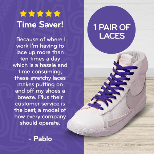 Purple Flat Elastic Stretch Shoe Laces