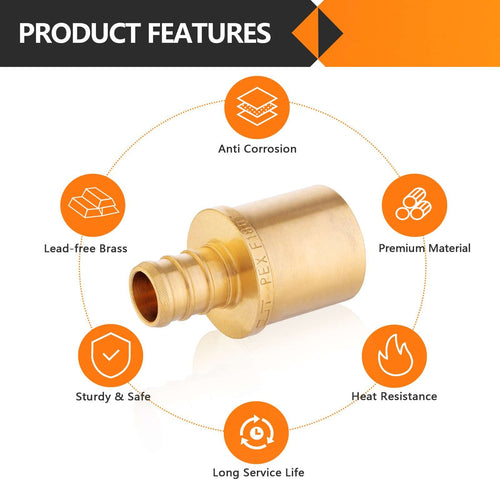 30 Pcs PEX-B Crimp 1" PEX x 1" Male Copper Sweat Adapter (Lead Free)