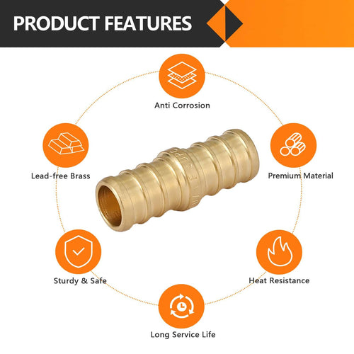 30 Pcs PEX-B Crimp 3/4" PEX x 3/4" PEX Coupling (Lead Free)