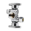 1/2" FIP x 3/8" OD Compr. x 3/8" OD Compr. Dual Stop Valve, 1/4 Turn (Lead Free)
