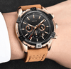 Men's Waterproof Watch With Chronometers Date Display Gold Detail Excellent Background Perfect Gift