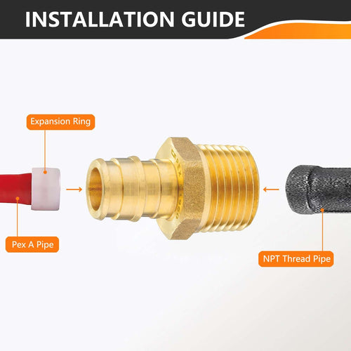 30 Pcs PEX A Full Flow Expansion Adapter 1" PEX x 1" Male Threaded F1960 Adapter Wholesale