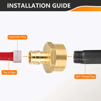 30 Pcs PEX A Expansion 1/2" PEX x 3/4" Female Threaded F1960 Adapter Wholesale